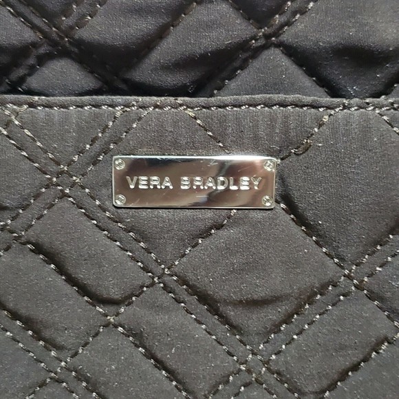 Vera Bradley Purse Microfiber Zebra Vinyl Lined Quilted Toiletry Travel Handbag - Picture 12 of 12